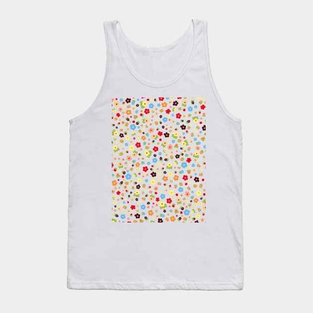 Colorful Flowers Pattern Tank Top by Islanr